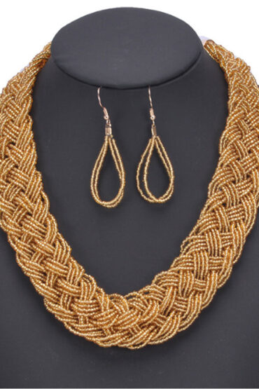 Big Bold Bohemian African Beads necklace sets- Yellow - Image 4