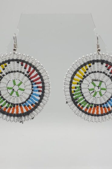 MASAAI HANDMADE GLASS-BEAD EARRINGS RED - Image 4