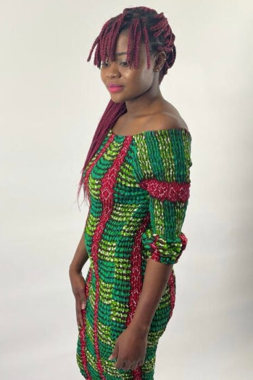 ALYA AFRICAN PRINT SMOCKED DRESS - Image 5