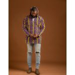 African Ankara Print Long Line Hoodie-Unisex