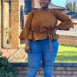 Ekana Plus Belted African flared sleeves top