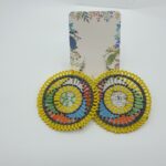 MASAAI HANDMADE GLASS-BEAD EARRINGS YELLOW
