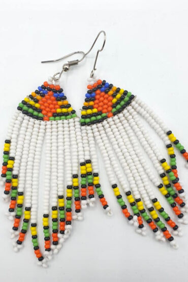 African Masai Beads Black Earrings - Image 4