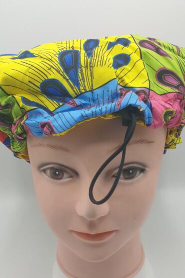 African Print fabric hair bonnet Satin Lined - Image 10