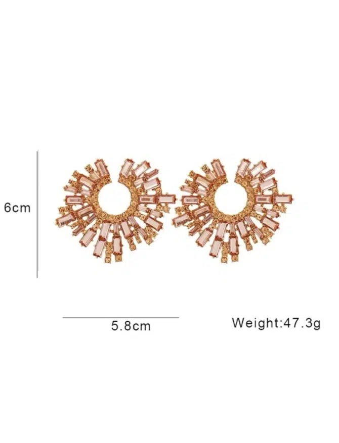 Clear Rhinestone stud earrings - Image 2