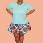 Maame Mixed Ankara African Flower Print Dress