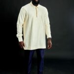 African Men’s Vintage Zipper Kaftan Shirt