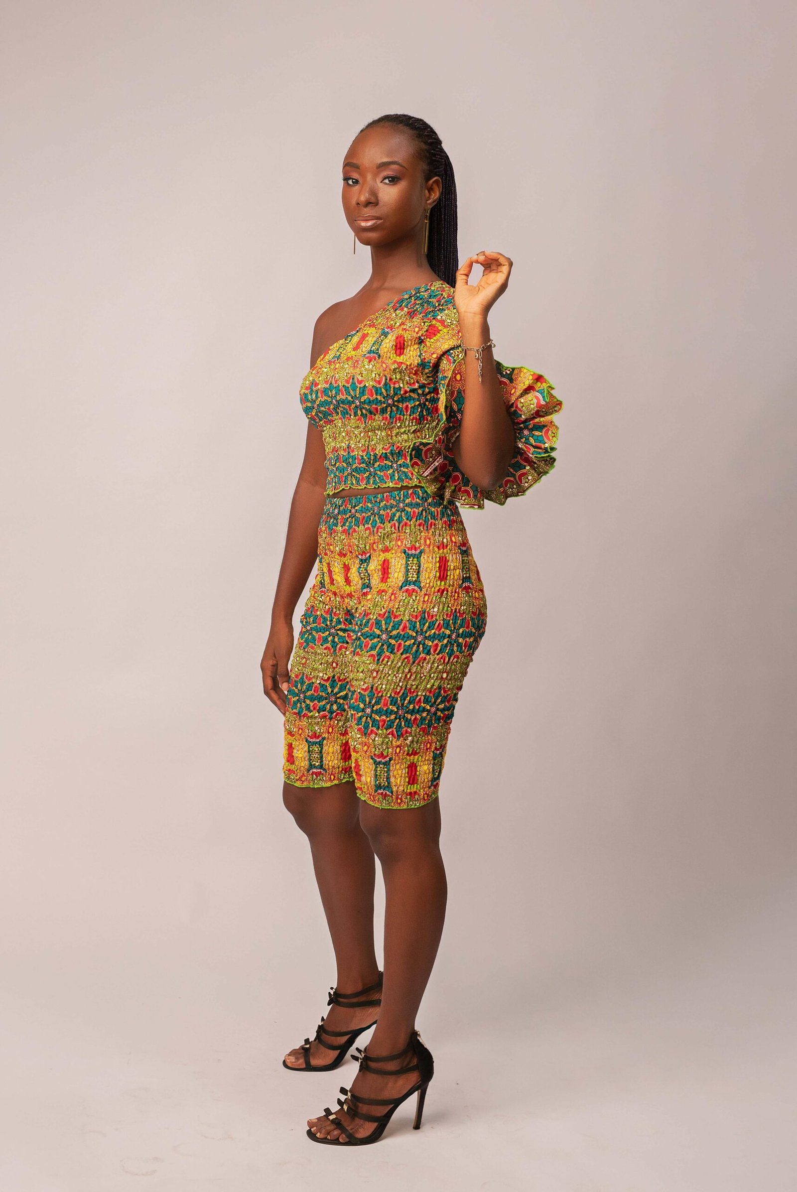 African Ankara Print Shirred Top