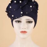 African Nigerian Rhinestones Auto Ready Made Turban Black