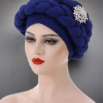 African Nigerian Fashion Pre-made Auto Gele Headwrap Turban-Brooch