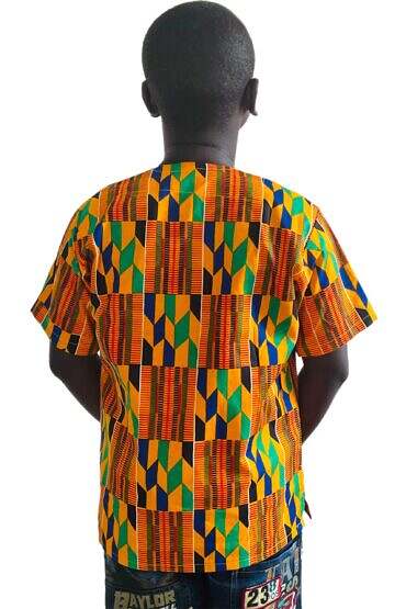 African Ankara Print Junior Kente Kaftan Top - Image 4