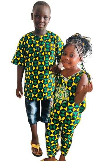 African Ankara Print Lady T Top and Trousers set. - Image 4
