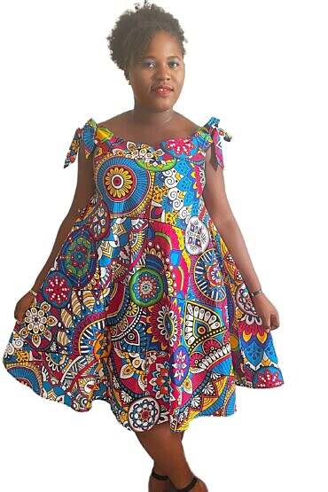African Ankara Print Anya Dress - Image 3