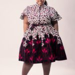 African Print Ankara Iffy Two-Tone Midi Dress