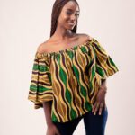 Anya African Print Off-Shoulder Top.